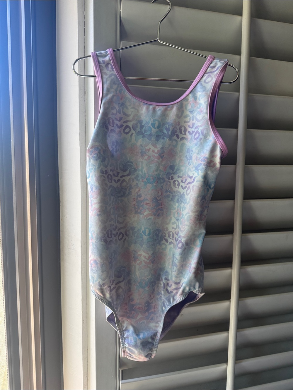 Target Girls Purple Pastel Leopard Print One-Piece Swimsuit